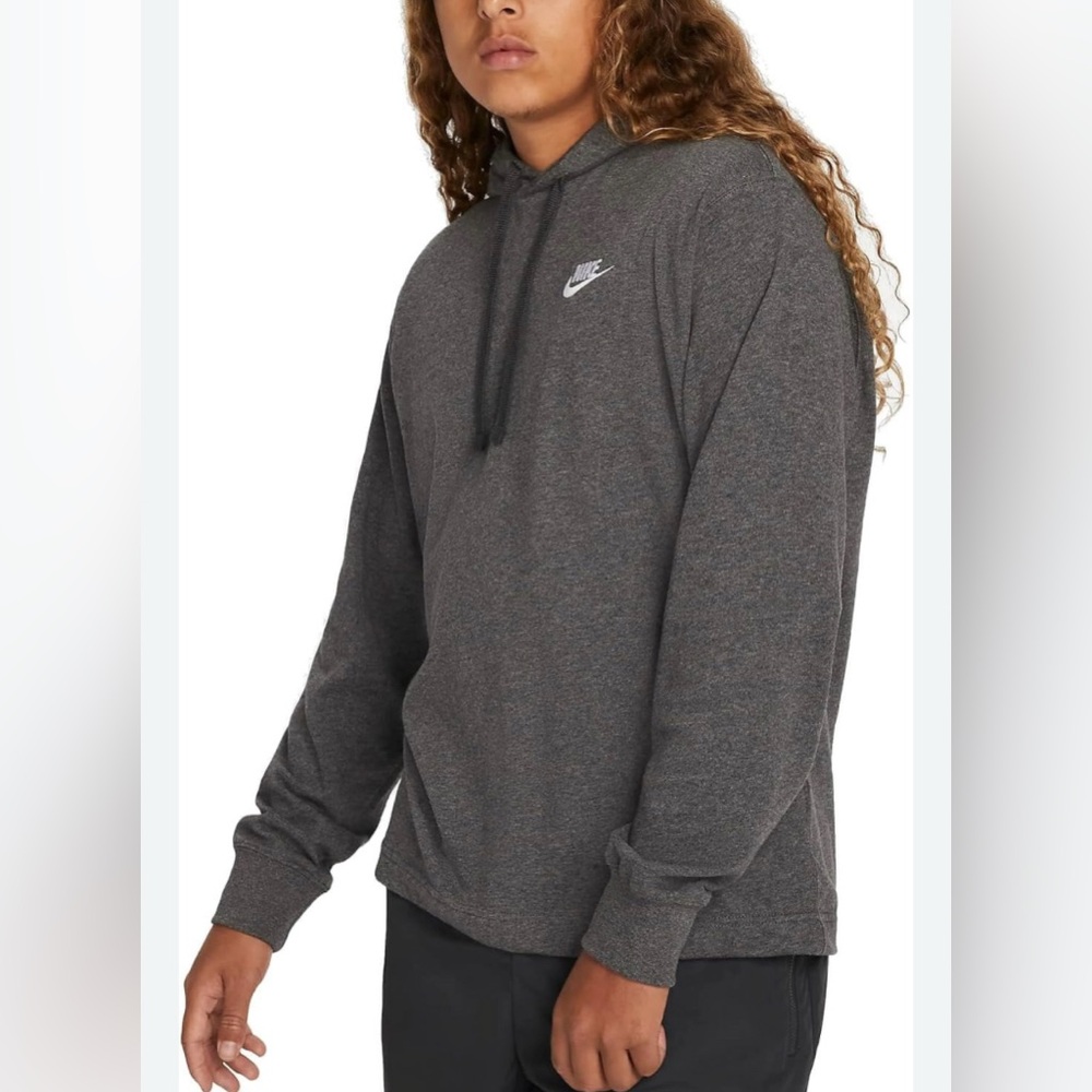 Nike Men’s grey cotton lightweight hoodie size L in grey